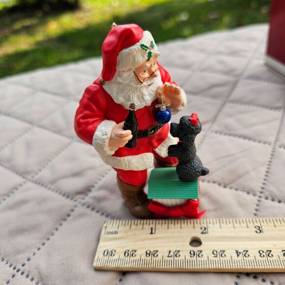Vtg 1993 Hallmark Coca-Cola Colab Keepsake Ornament Playful Pals Santa & Poodle - Picture 11 of 11